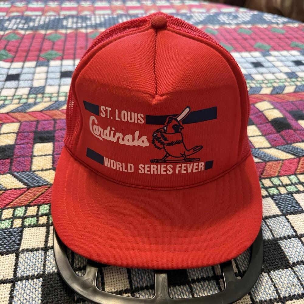Vintage 1985 St. Louis Cardinals Annco Corduroy Red Snapback Hat‎ Ball Cap USA